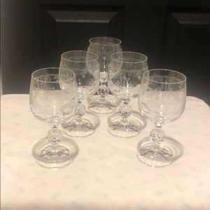 Etched Glass Wine Glasses